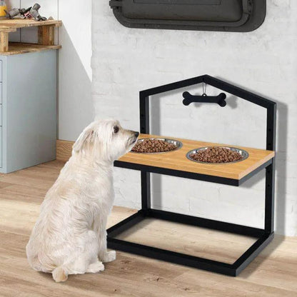 Adjustable Elevated Dog Feeder with 5 Height Settings - Premium Raised Pet Feeding Station with 2 Large Stainless Steel Bowls - Tampa Home & Garden Store