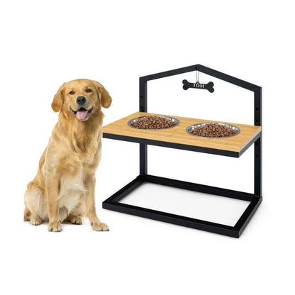Adjustable Elevated Dog Feeder with 5 Height Settings - Premium Raised Pet Feeding Station with 2 Large Stainless Steel Bowls - Tampa Home & Garden Store