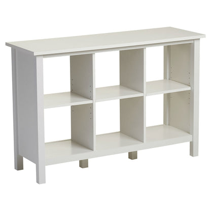 Adjustable Shelf 6-Cube Bookcase Storage Unit Sideboard in White - Tampa Home & Garden Store