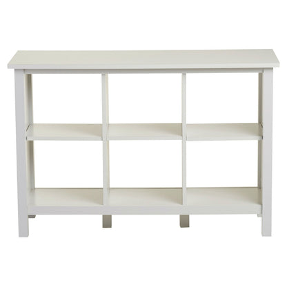 Adjustable Shelf 6-Cube Bookcase Storage Unit Sideboard in White - Tampa Home & Garden Store