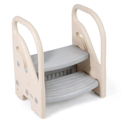 Adjustable 2-Step Kids Stool with Safety Handles
