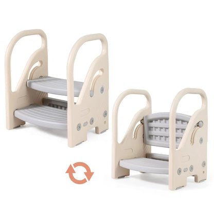 Adjustable 2-Step Kids Stool with Safety Handles
