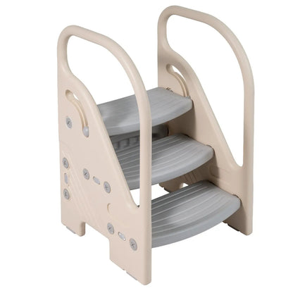 Adjustable 3 Step Helper Stool and Kids Safety