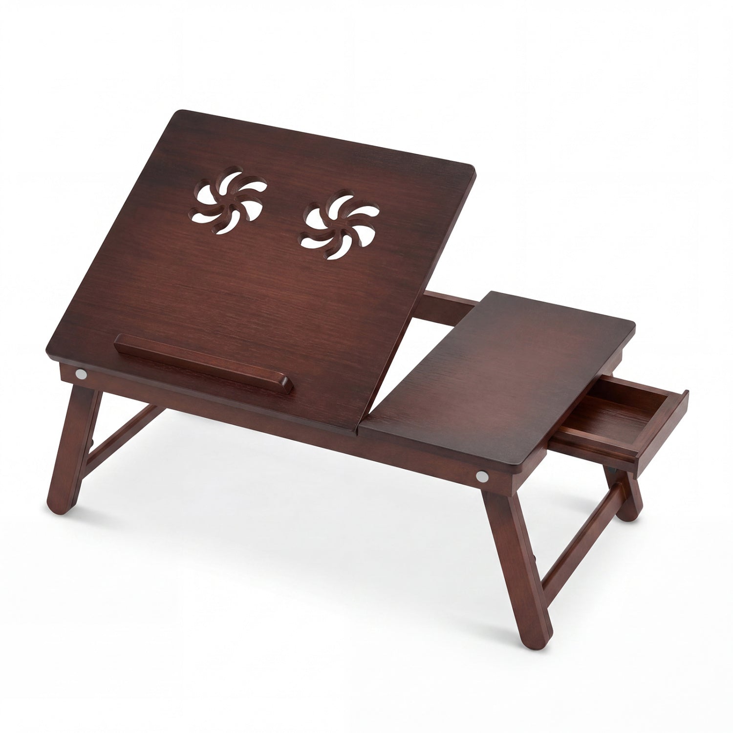 Adjustable Bamboo Laptop Desk with Tilting Top by DirectDeals in dark brown finish on Tampa Home & Garden Store
