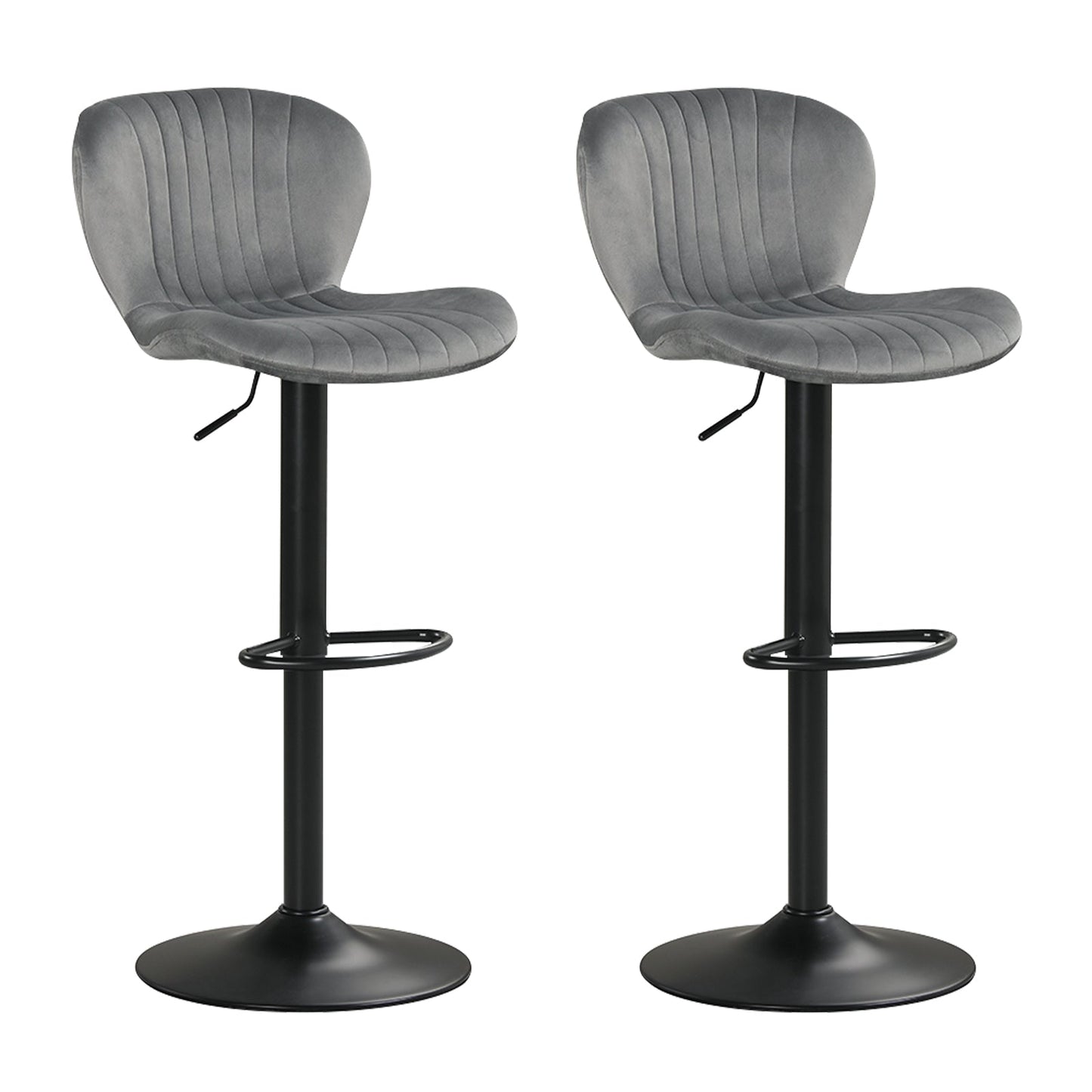 Adjustable Counter Height Chairs Set of 2 with Velvet Upholstered Backrests