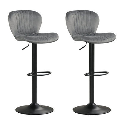 Adjustable Counter Height Chairs Set of 2 with Velvet Upholstered Backrests