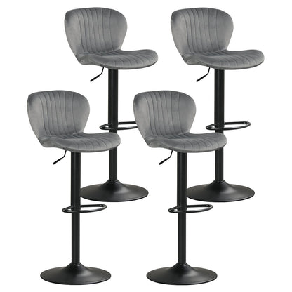 Adjustable Counter Height Chairs Set of 4 with Velvet Upholstered Backrests - Tampa Home & Garden Store
