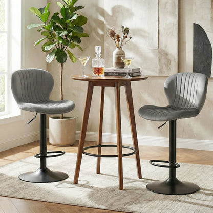 Adjustable Counter Height Chairs Set of 4 with Velvet Upholstered Backrests - Tampa Home & Garden Store