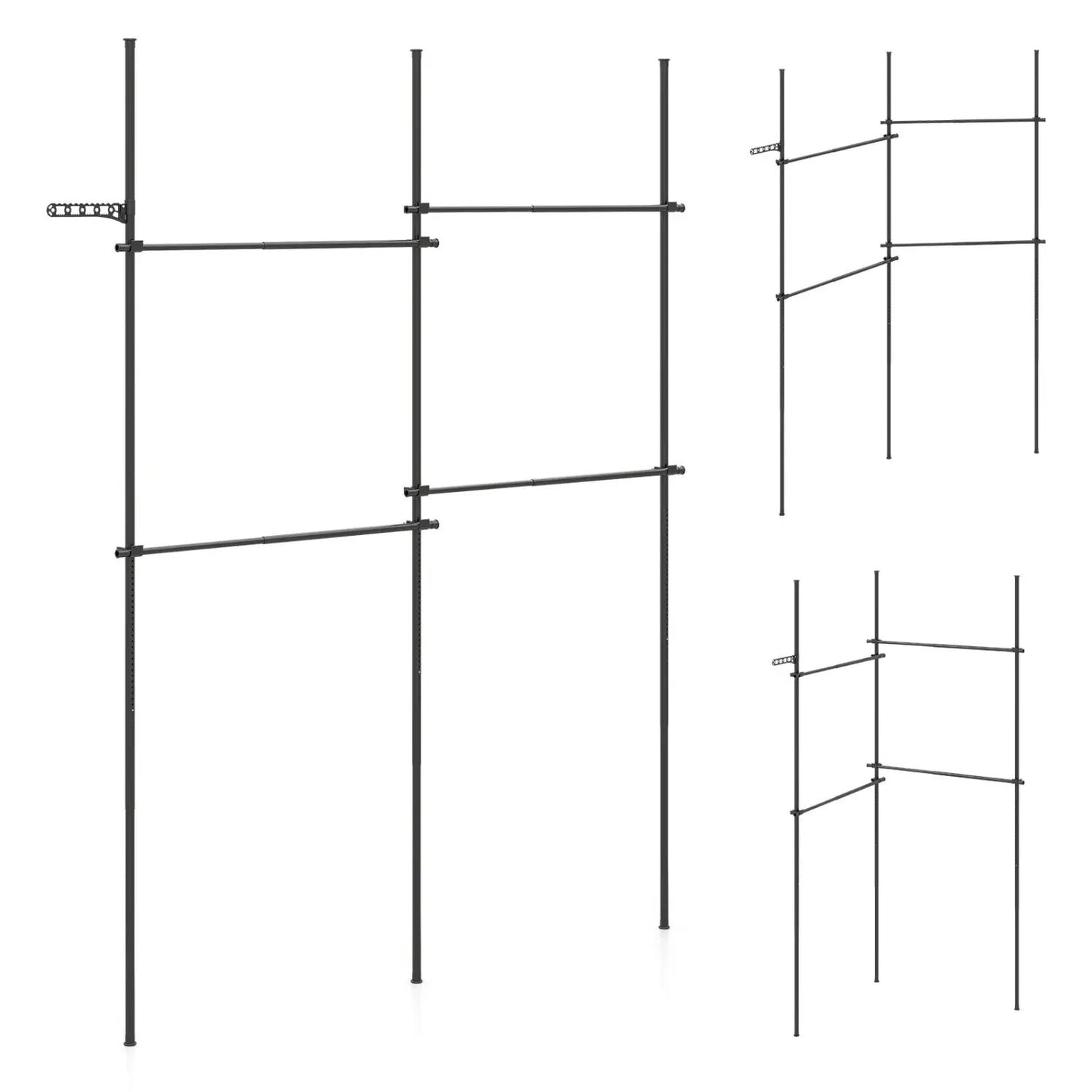 Floor to Ceiling Clothes Rack with 4 Rods