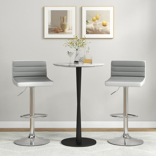 Set of 2 Adjustable Heights Barstool with PU Leather - Tampa Home & Garden Store