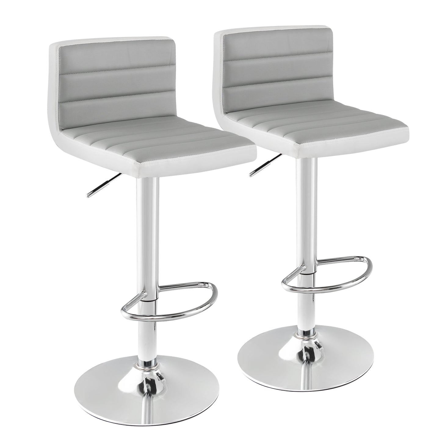 Juego de 2 taburetes de bar de altura ajustable con cuero sintético