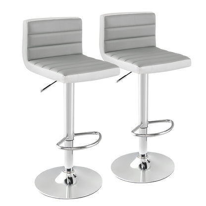 Juego de 2 taburetes de bar de altura ajustable con cuero sintético