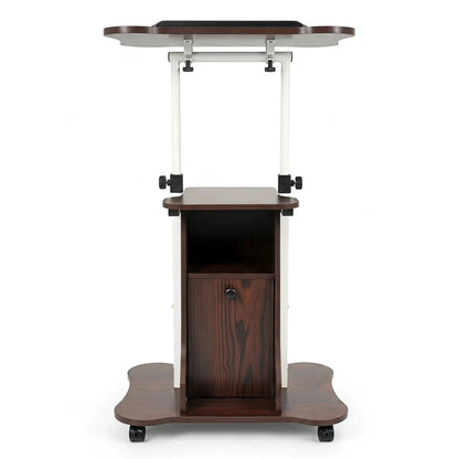 Adjustable Mobile Standing Desk Cart Tilt Desktop