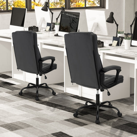 High Back Ergonomic Executive Chair with Thick Headrest Cushion-Black - Tampa Home & Garden Store