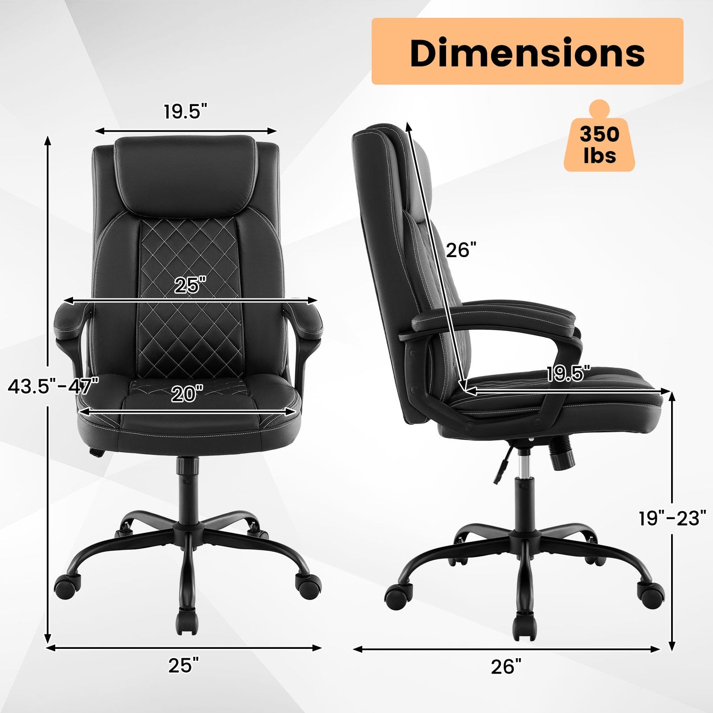 Sillón ejecutivo ergonómico con respaldo alto y reposacabezas acolchado grueso - Negro