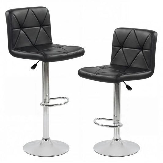 Adjustable Swivel Barstools Set of 2 with Back