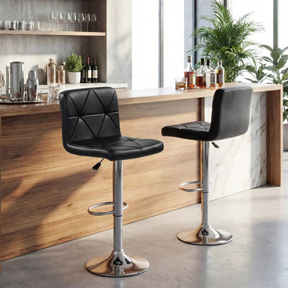 Adjustable Swivel Barstools Set of 2 with Back