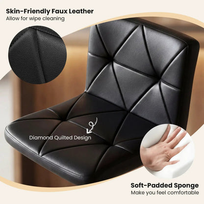 Adjustable Swivel Barstools Set of 2 with Back