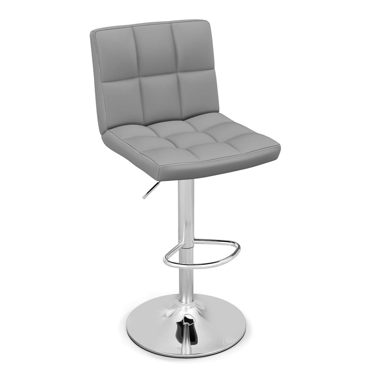Taburete de bar giratorio ajustable con cuero sintético - Negro
