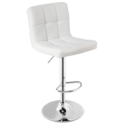 Taburete de bar giratorio ajustable con cuero sintético - Negro