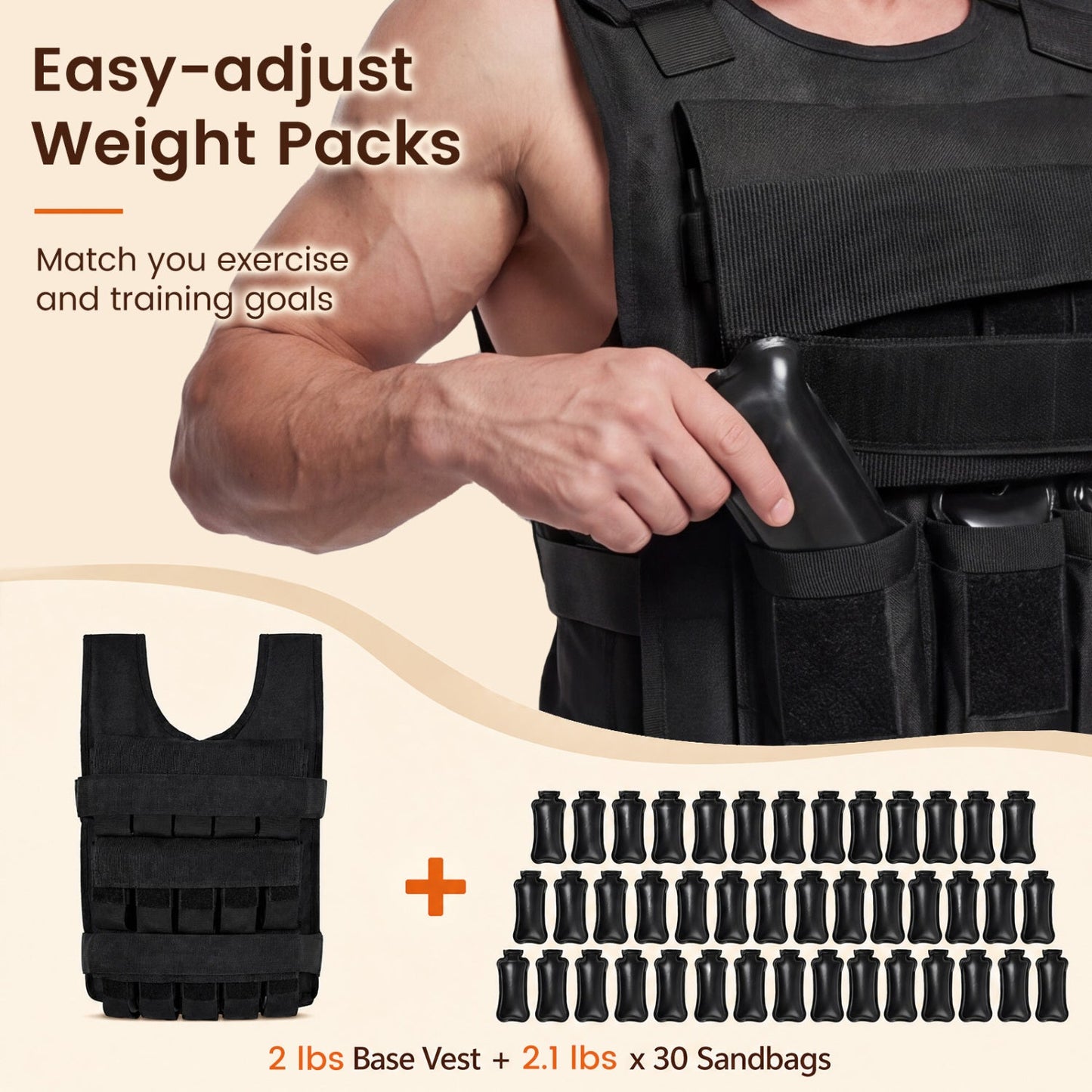 DirectDeals adjustable weighted vest with removable iron weights, black tactical vest on Tampa Home & Garden Store