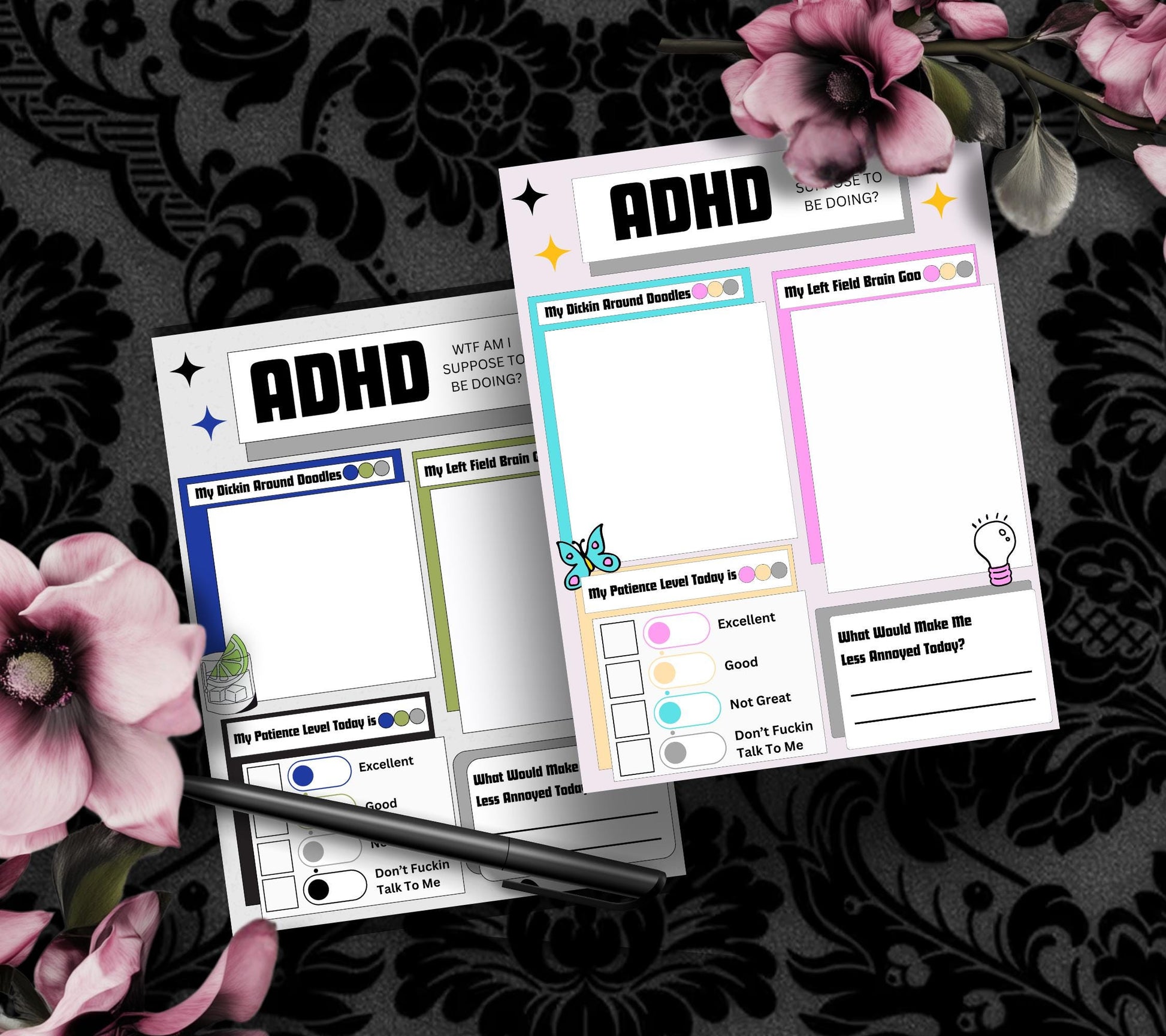 Adult ADHD Humor Notepad, Sarcastic & Sassy, Perfect Gift for Adults Coping with ADHD, Coworkers and Friends - Tampa Home & Garden Store