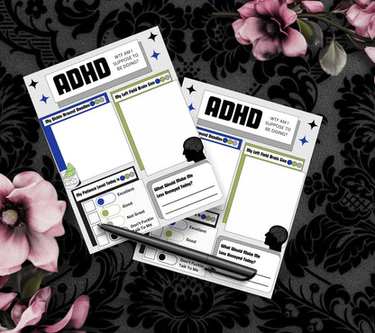 Adult ADHD Humor Notepad, Sarcastic & Sassy, Perfect Gift for Adults Coping with ADHD, Coworkers and Friends - Tampa Home & Garden Store