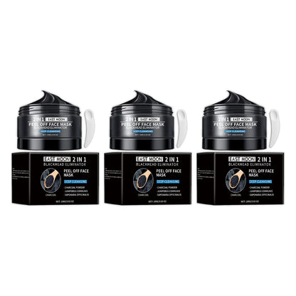 Peel-off face mask jars, 2in1 charcoal blackhead eliminator, East Moon triple-pack on Tampa Home & Garden Store