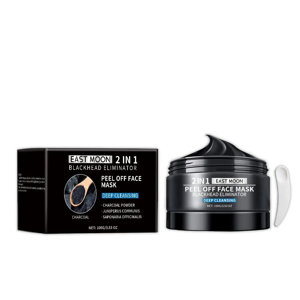 East Moon 2 in 1 peel-off face mask set with black charcoal jar and box, deep cleansing on Tampa Home & Garden Store