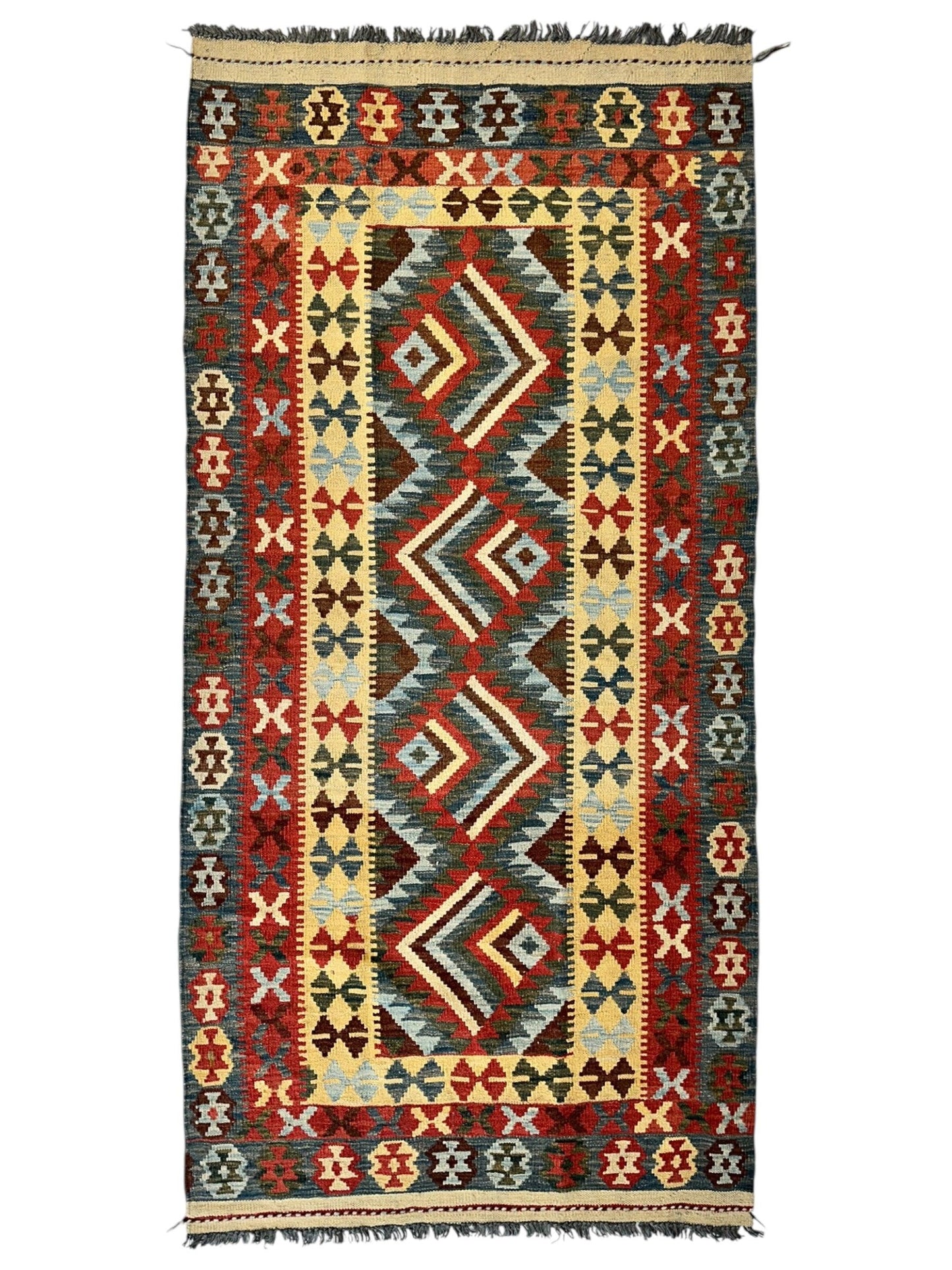 Afghani Maimana Kilim Wide Runner Rug 3’3” x 6’8” - Tampa Home & Garden Store