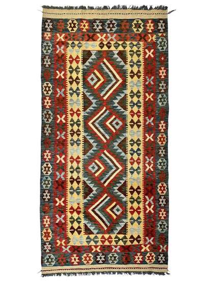 Afghani Maimana Kilim Wide Runner Rug 3’3” x 6’8” - Tampa Home & Garden Store