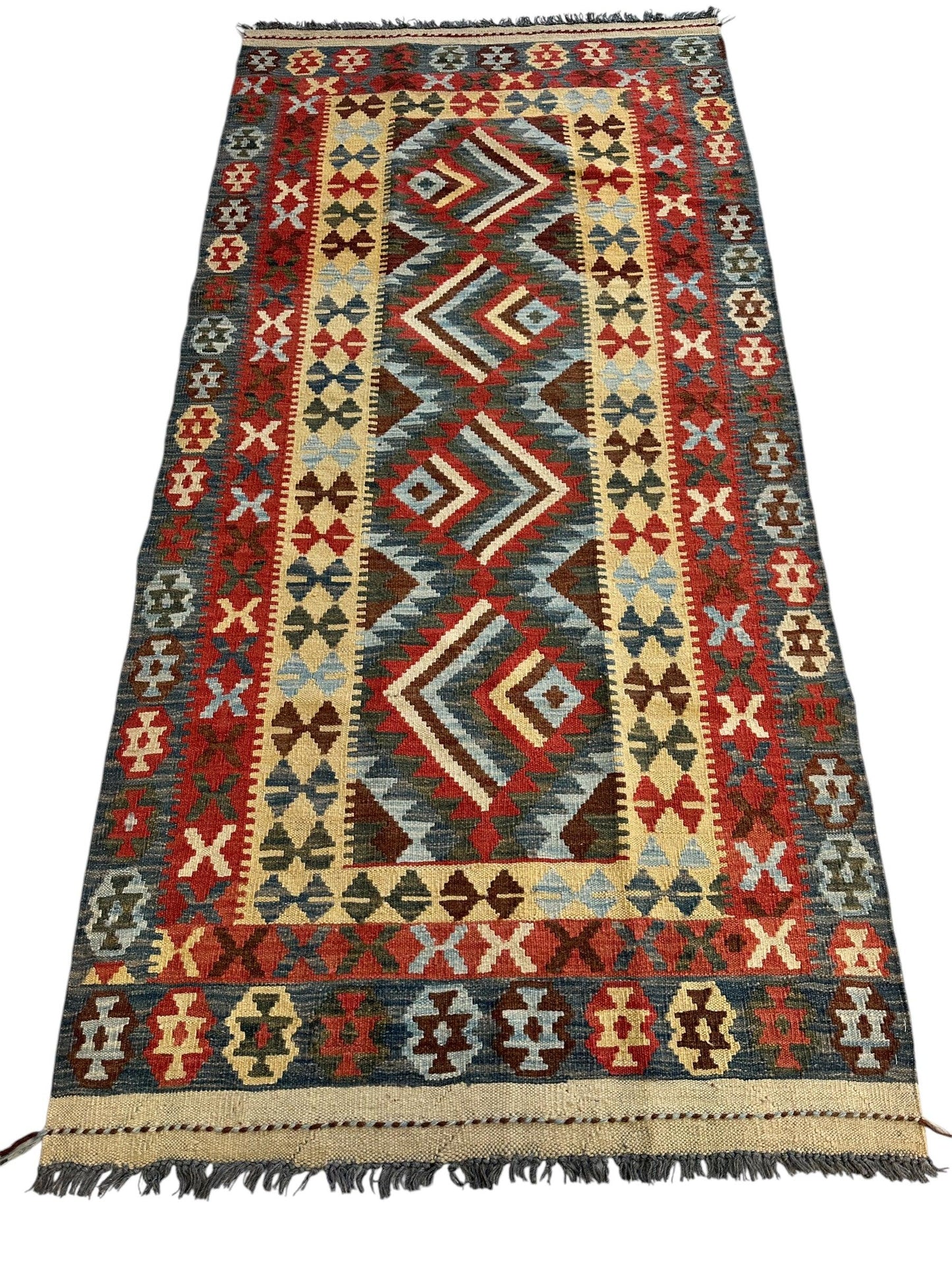 Afghani Maimana Kilim Wide Runner Rug 3’3” x 6’8” - Tampa Home & Garden Store