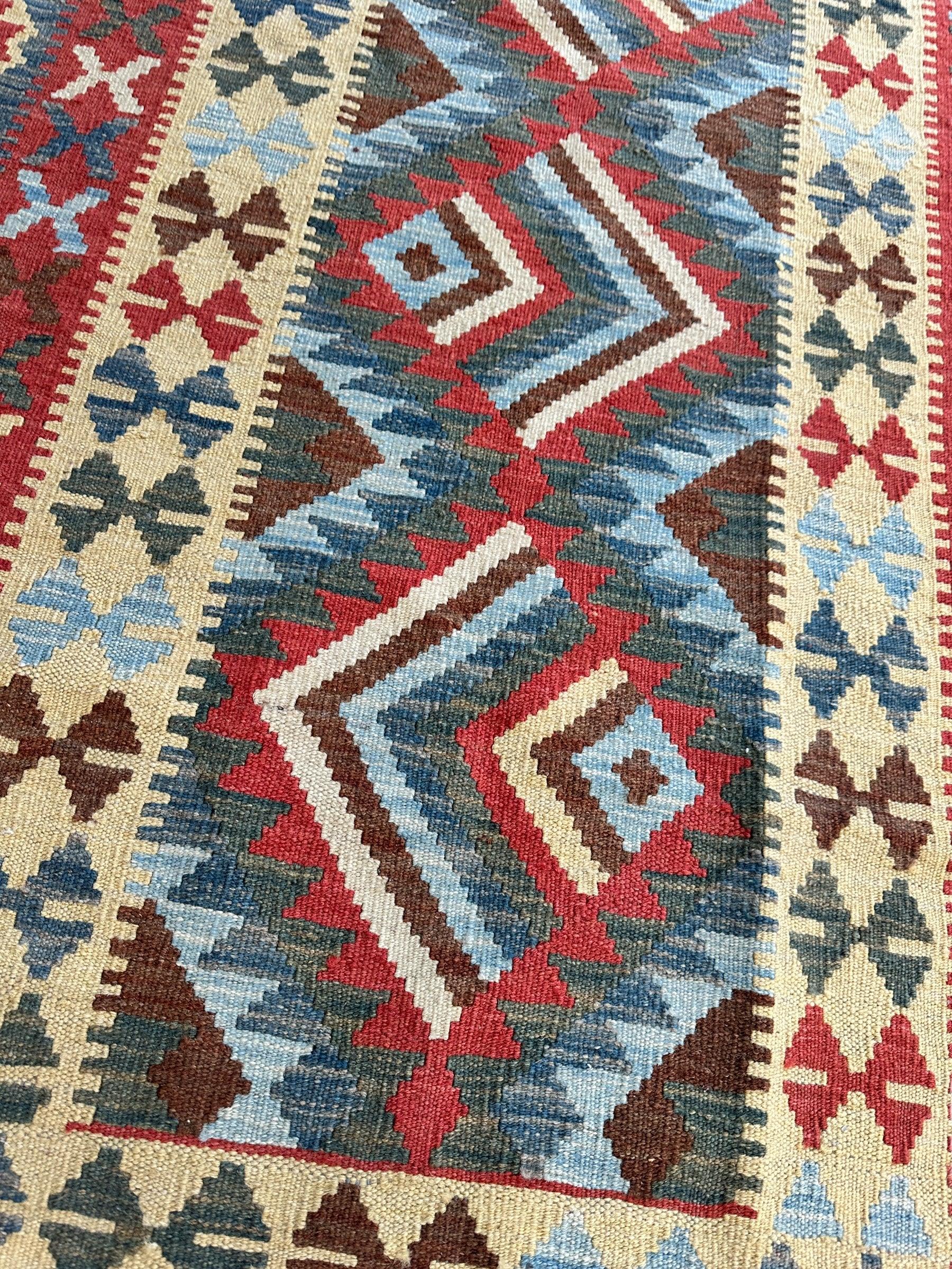 Afghani Maimana Kilim Wide Runner Rug 3’3” x 6’8” - Tampa Home & Garden Store
