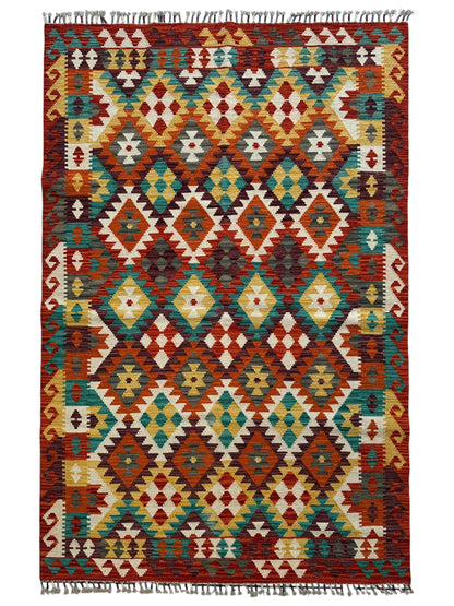 Afghani Maimana Kilim Wool Rug 4’3” x 6’7” - Tampa Home & Garden Store