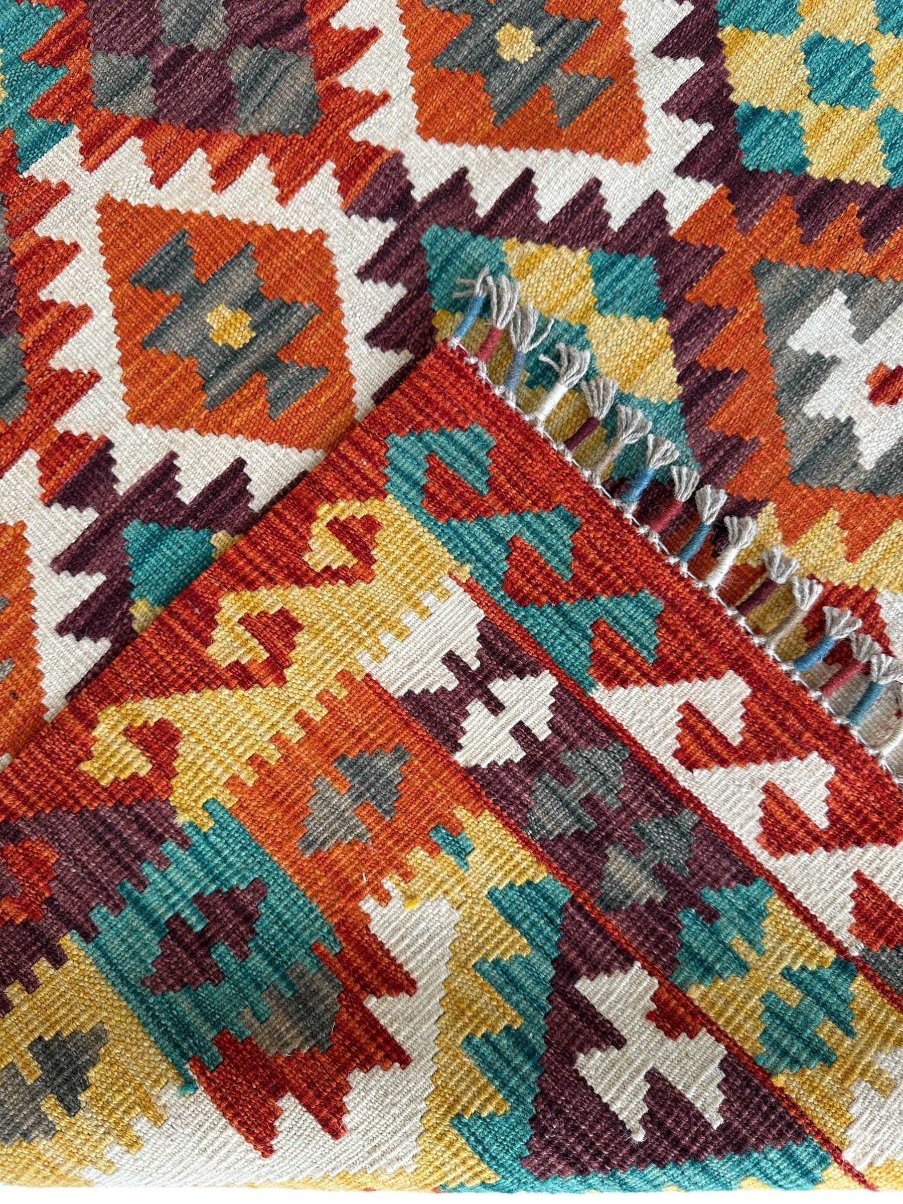 Afghani Maimana Kilim Wool Rug 4’3” x 6’7” - Tampa Home & Garden Store