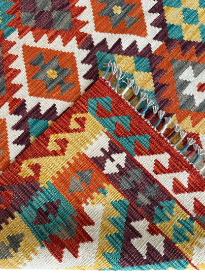 Afghani Maimana Kilim Wool Rug 4’3” x 6’7” - Tampa Home & Garden Store