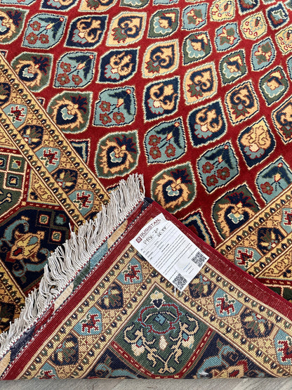 Afghani Parak Hand-Knotted Wool Rug | 6’6″ x 9’10″ Traditional Dome Motif - Tampa Home & Garden Store