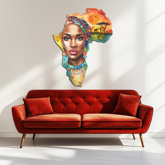 African Queen Metal Wall Art – Bold Cultural Decor-KAFUVM040 - Tampa Home & Garden Store
