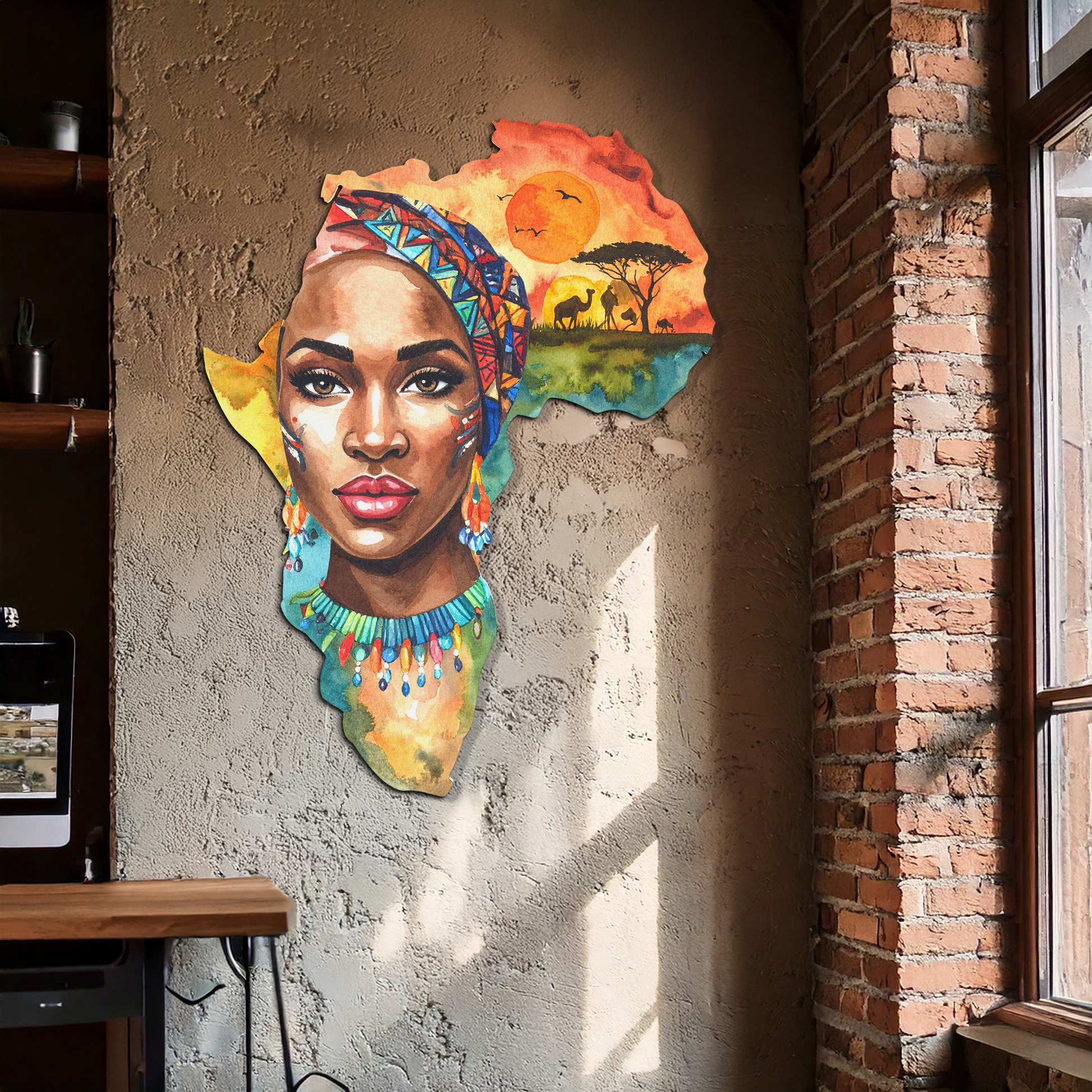 African Queen Metal Wall Art – Bold Cultural Decor-KAFUVM040 - Tampa Home & Garden Store