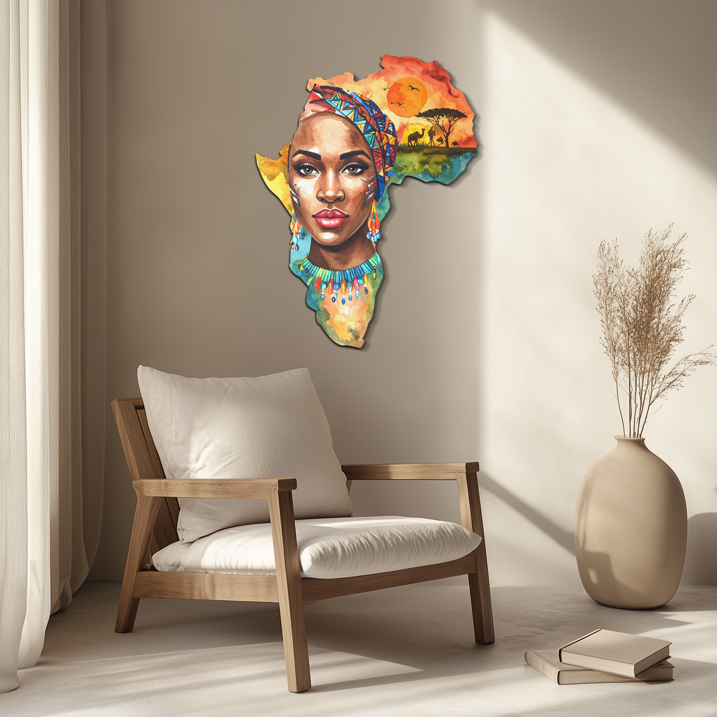 African Queen Metal Wall Art – Bold Cultural Decor-KAFUVM040 - Tampa Home & Garden Store