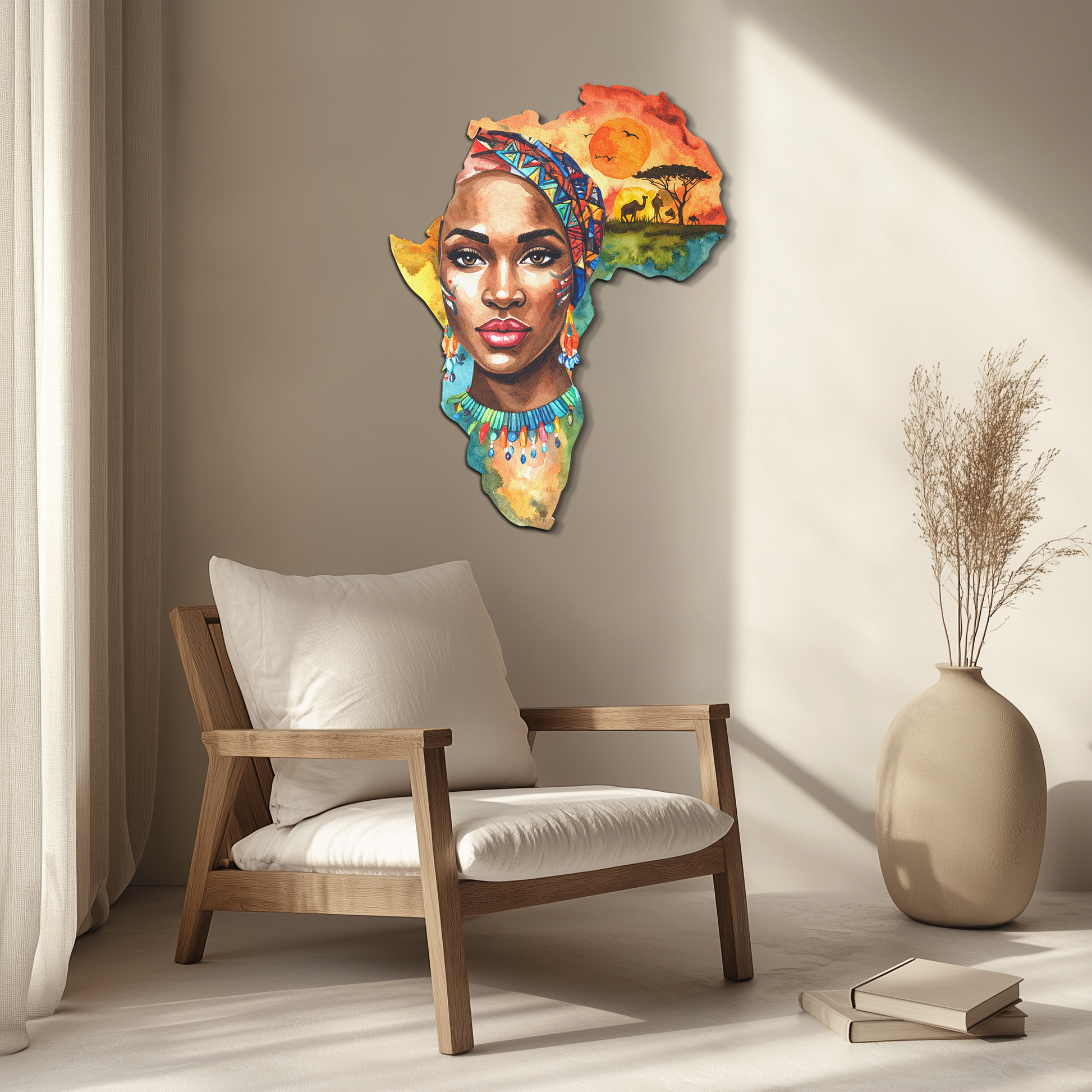 African Queen Metal Wall Art – Bold Cultural Decor-KAFUVM040 - Tampa Home & Garden Store