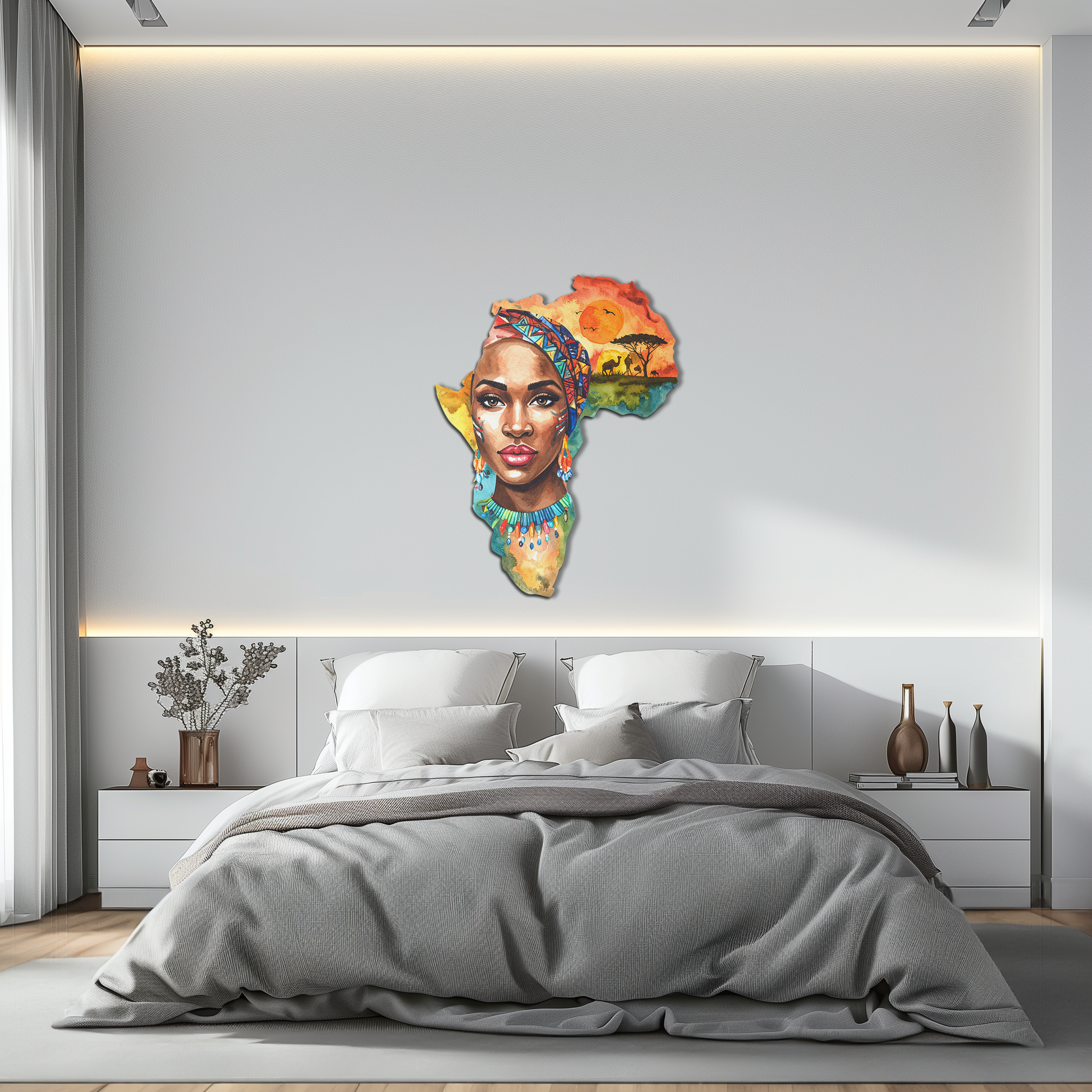 African Queen Metal Wall Art – Bold Cultural Decor-KAFUVM040 - Tampa Home & Garden Store