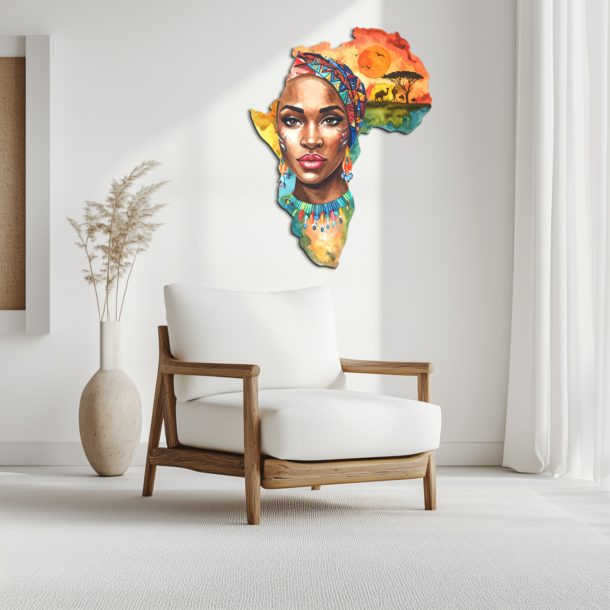 African Queen Metal Wall Art – Bold Cultural Decor-KAFUVM040 - Tampa Home & Garden Store