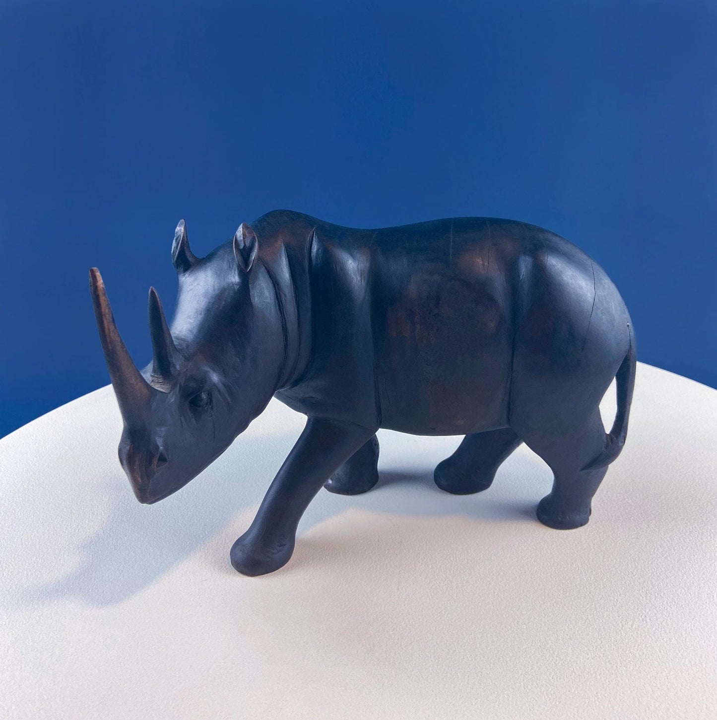 African Rhino Carved Wood Sculpture. Figurine for Animal & Safari Lovers. Wildlife Statue. Gift for Him, Dad, Friend. Ethnic Art Home Decor. - Tampa Home & Garden Store