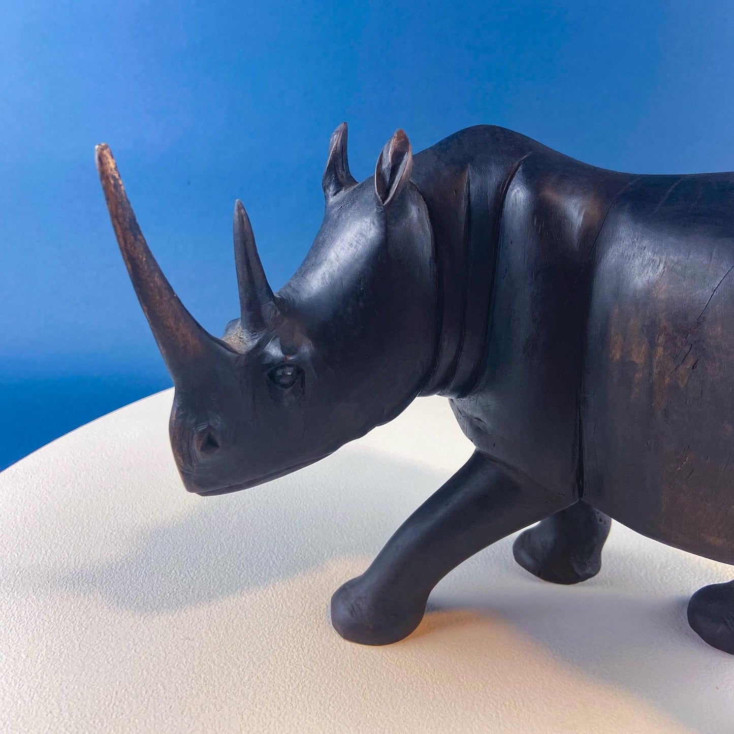 African Rhino Carved Wood Sculpture. Figurine for Animal & Safari Lovers. Wildlife Statue. Gift for Him, Dad, Friend. Ethnic Art Home Decor. - Tampa Home & Garden Store