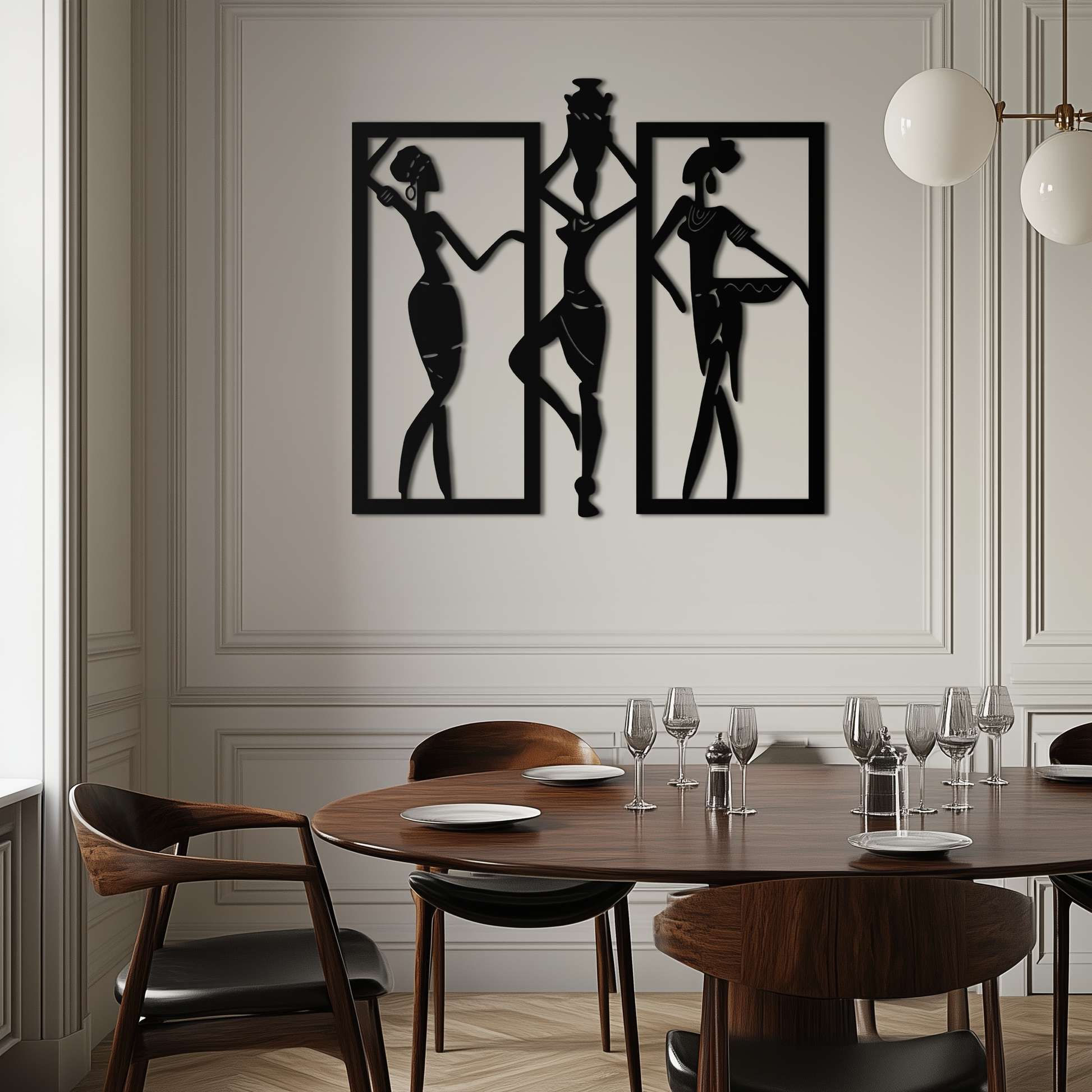 African Women Metal Wall Art - Elegant Tribal Wall Decor- KAF163 - Tampa Home & Garden Store