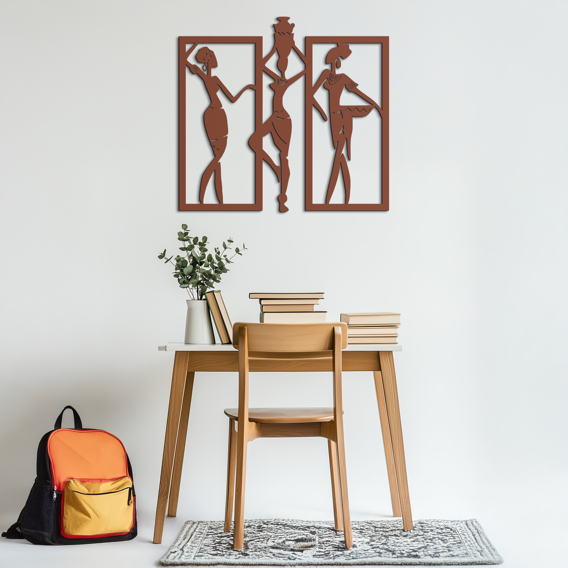 African Women Metal Wall Art - Elegant Tribal Wall Decor- KAF163 - Tampa Home & Garden Store