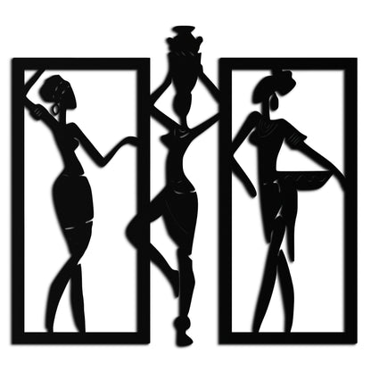 African Women Metal Wall Art - Elegant Tribal Wall Decor- KAF163 - Tampa Home & Garden Store