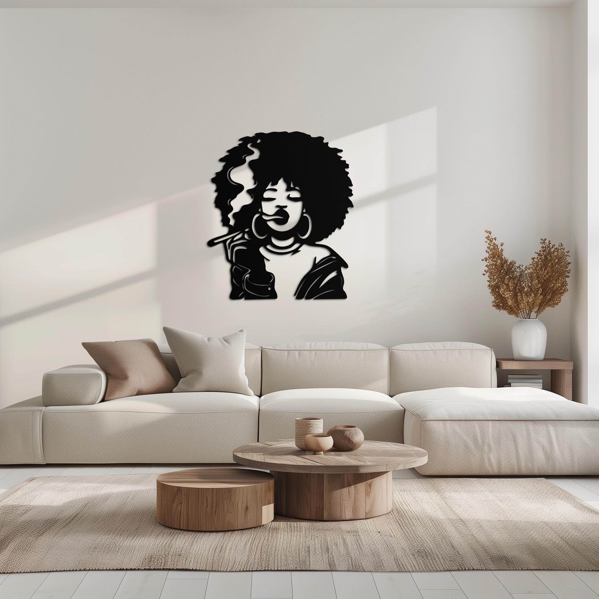 Afro Woman Smoking Silhouette Metal Wall Art – Bold Statement Decor- KAF701 - Tampa Home & Garden Store