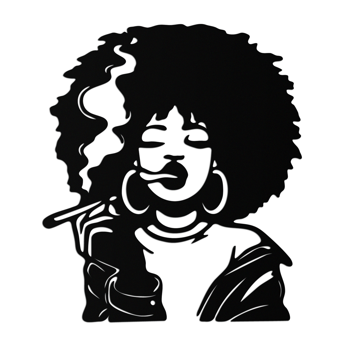 Afro Woman Smoking Silhouette Metal Wall Art – Bold Statement Decor- KAF701 - Tampa Home & Garden Store